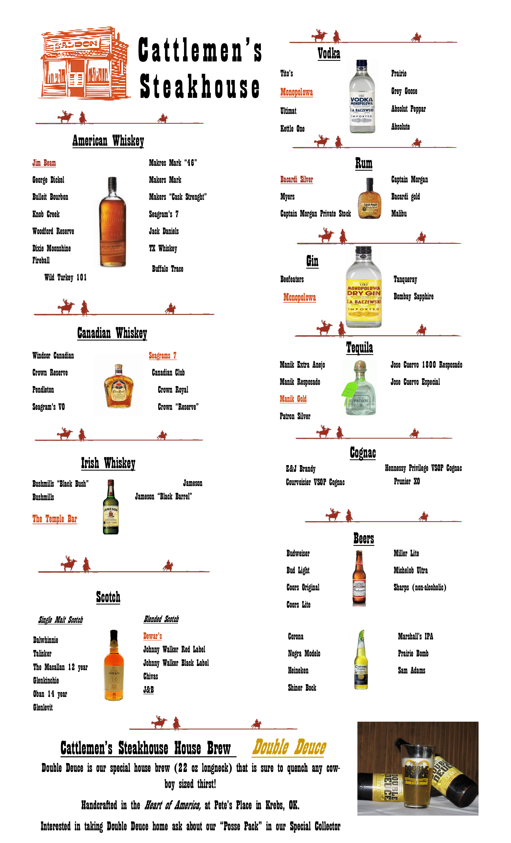 Liquor Combinations with Steak